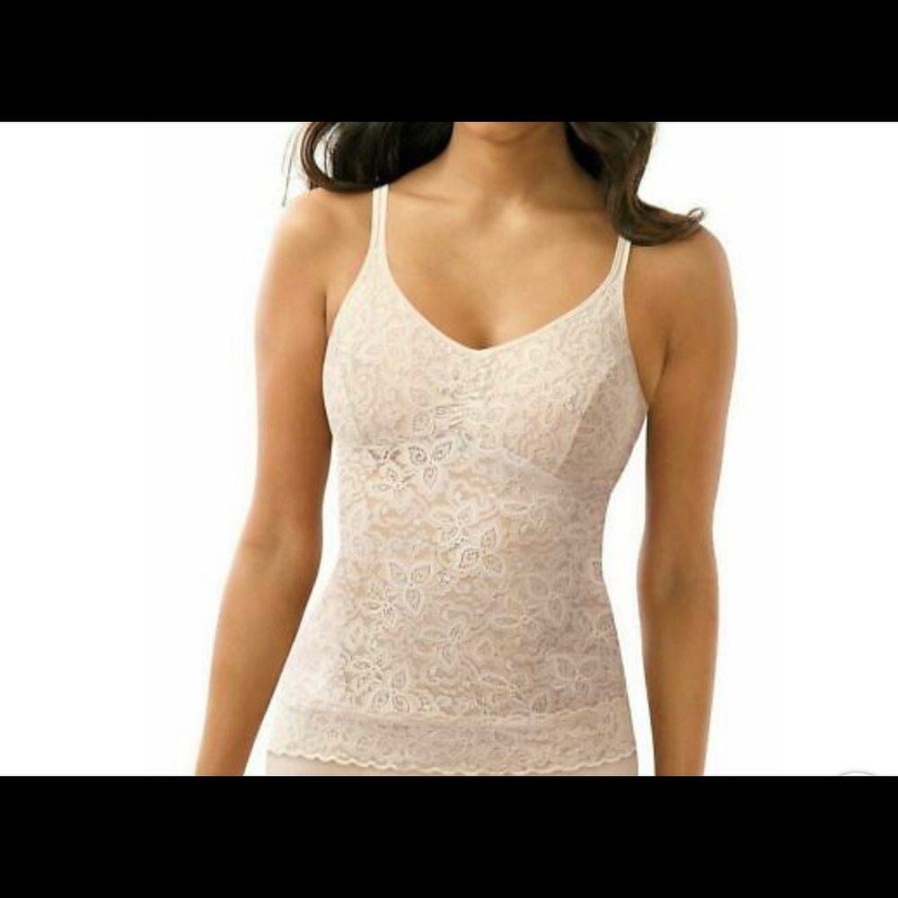 Bali 8L12 Lace N Smooth Cami Rosewood Pink Sz L